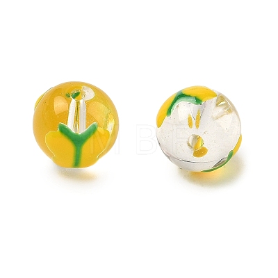 Transparent Glass Enamel Beads GLAA-P078-01A-01-1