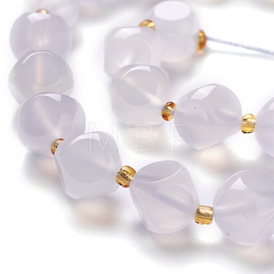 Natural White Chalcedony Beads Strand G-M367-39A-1