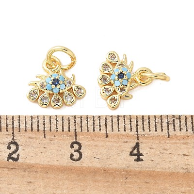 Brass Micro Pave Cubic Zirconia Charms KK-U056-46G-1