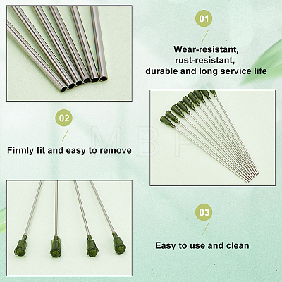 20Pcs 304 Stainless Steel Blunt Tip Dispensing Needle with PP Luer Lock FIND-FG0002-97-1