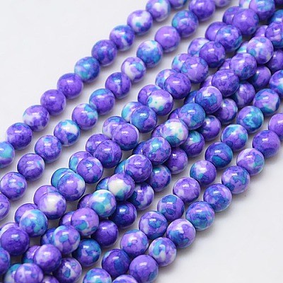 Synthetic Ocean White Jade Beads Strands G-L019-10mm-M-1