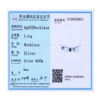 925 Sterling Silver Pendant Necklaces SWARJ-BB34040-1