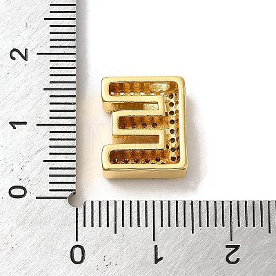 Brass Micro Pave Clear Cubic Zirconia Charms ZIRC-C009-01G-E-1