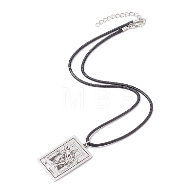 Tarot Card 201 Stainless Steel Pendant Necklaces NJEW-JN04496-1