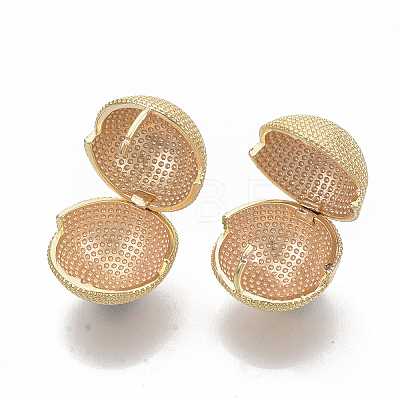 Brass Ball Clip-on Earrings KK-T050-051G-NF-1