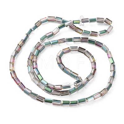 Electroplate Transparent Glass Beads Strands EGLA-H106-01A-HP01-1