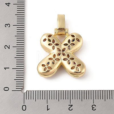 Brass Micro Pave Cubic Zirconia Pendants ZIRC-P121-01G-X-1