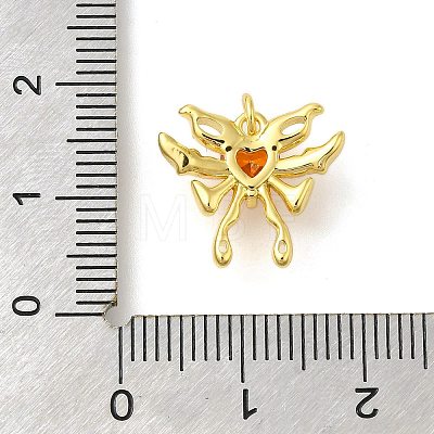 Rack Plating Brass Micro Pave Cubic Zirconia Pendants KK-S396-52G-1