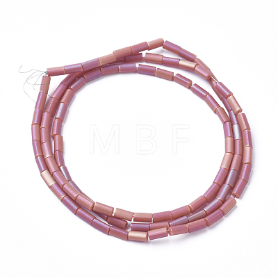Electroplated Frosted Glass Bead Strands EGLA-G071-D09-1