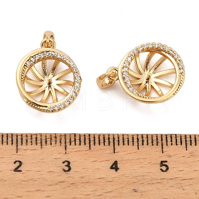 Brass Micro Pave Cubic Zirconia Round Peg Bails KK-NH0009-08G-1