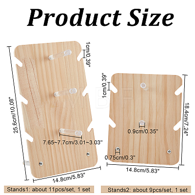  2 Sets 2 Styles Wood Sunglasses Display Stands ODIS-NB0001-30-1