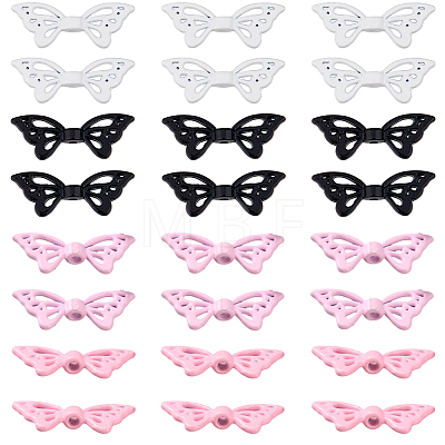 40Pcs 4 Colors Baking Paint Opaque Alloy Beads FIND-SC0011-78-1
