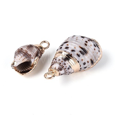 Electroplated Natural Shell Pendants BSHE-T015-03-1