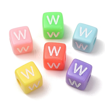 Opaque Acrylic European Beads AC-CBA7A73-01W-1