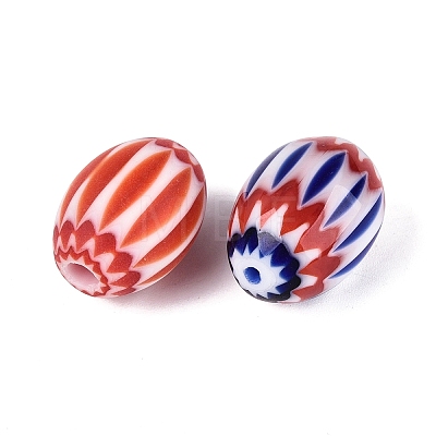 Handmade Millefiori Glass Barrel Beads LA-N002-18-1