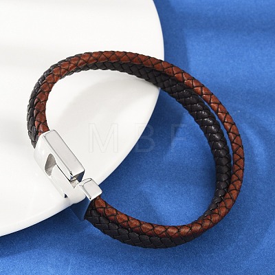 Braided Microfiber Leather Cord Bracelets for Women Men BJEW-D304-17P-03-1