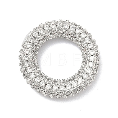 Brass Micro Pave Clear Cubic Zirconia Linking Rings KK-H539-11P-1