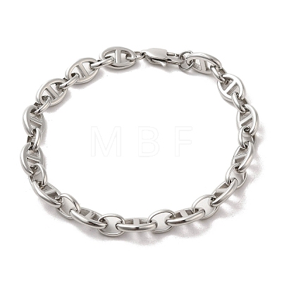 Ion Plating(IP) 304 Stainless Steel Oval Link Chain Bracelets BJEW-D030-11A-P-1