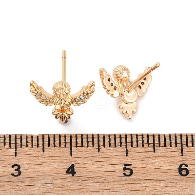 Brass Stud Earrings EJEW-D288-17G-1