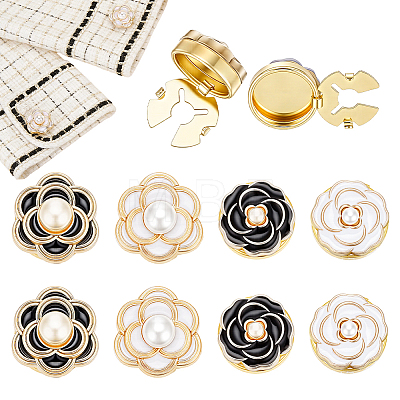 8Pcs 4 Styles Alloy Cufflinks HJEW-PH02558-1