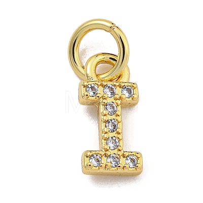 Initial Letter Brass with Cubic Zirconia Charms KK-Q814-26I-G-1