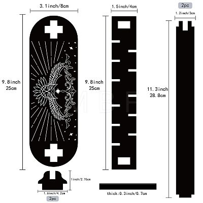 Wooden Crystal Display Shelf DJEW-WH0048-017-1