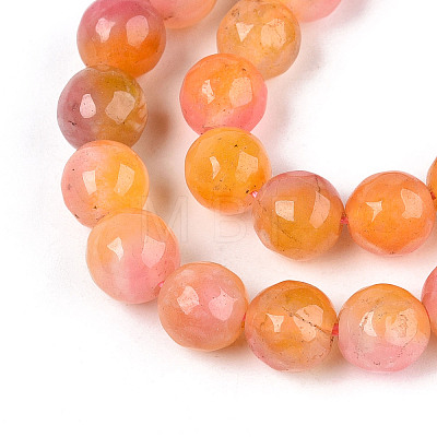 Dyed Natural White Jade Beads Strands G-T139-8mm-60-11-1