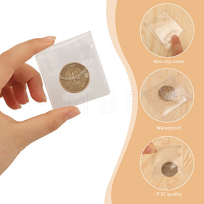 PVC Single Pocket Coin Sleeves Holders ABAG-WH0038-42-1