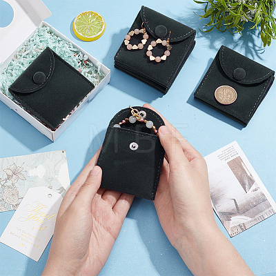 Velvet Jewelry Flap Pouches with Snap Button X-TP-WH0007-10B-1