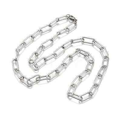 Non-Tarnish 304 Stainless Steel Paperclip Chains X-STAS-I146-02P-1