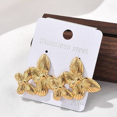 304 Stainless Steel Studs Earrings for Women EJEW-K306-24G-1