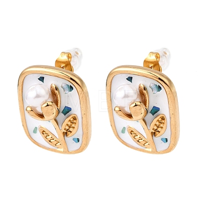 304 Stainless Steel Stud Earrings for Women EJEW-A164-04A-G-1