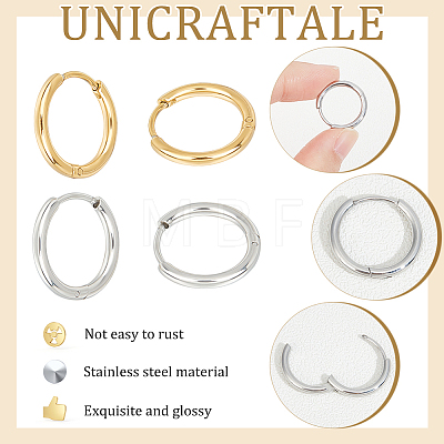 Unicraftale Unisex 304 Stainless Steel Hoop Earrings STAS-UN0002-57-1