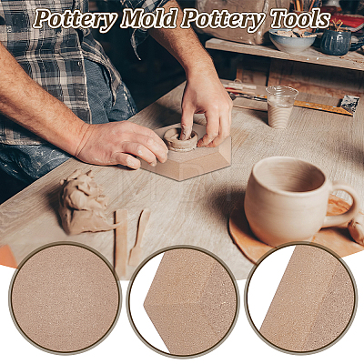 6Pcs 6 Style MDF Wood Ceramic Clay Craft Mold Set DIY-WH0430-537-1