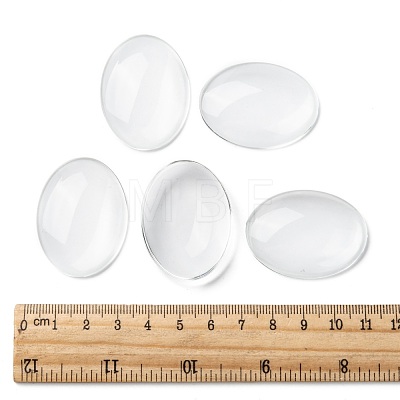 Transparent Oval Glass Cabochons GGLA-R022-40x30-1