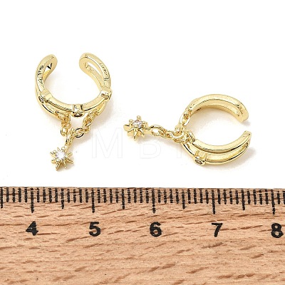 Brass Micro Pave Cubic Zirconia Cuff Earrings for Women CU-CBAE7DF-28G-1
