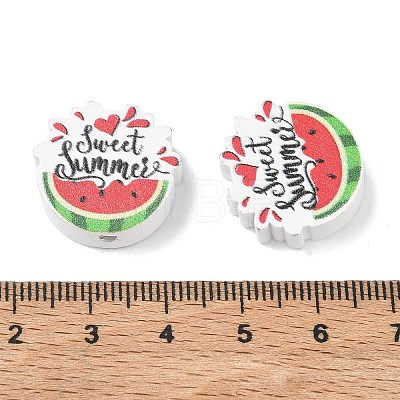 Summer Themed Printed Wood Beads WD-CBAA998-A01-1