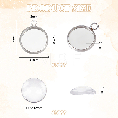 Unicraftale DIY Half Round Pendants Making Kits DIY-UN0002-40P-1