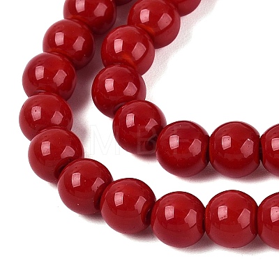 Opaque Solid Color Glass Beads Strands GLAA-T032-P6mm-20-1