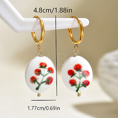 Hand Painted 201 Stainless Steel Hoop Earrings QR6468-1-1