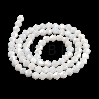 Opaque Solid Color Electroplate Glass Beads Strands EGLA-A039-P4mm-B15-1