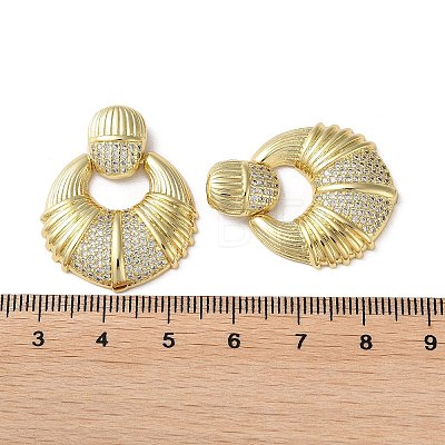 Rack Plating Brass Micro Pave Clear Cubic Zirconia Pendants KK-M268-04G-1