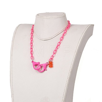Personalized ABS Plastic Cable Chain Necklaces NJEW-JN03220-08-1