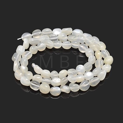 Natural White Moonstone Nuggets Beads Strands X-G-J335-45-1