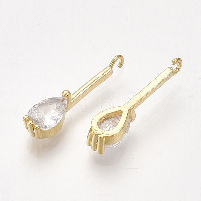 Brass Cubic Zirconia Pendants KK-T035-116B-1