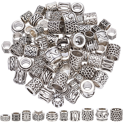 100Pcs 10 Styles Tibetan Style Zinc Alloy Beads FIND-SP0005-92-1