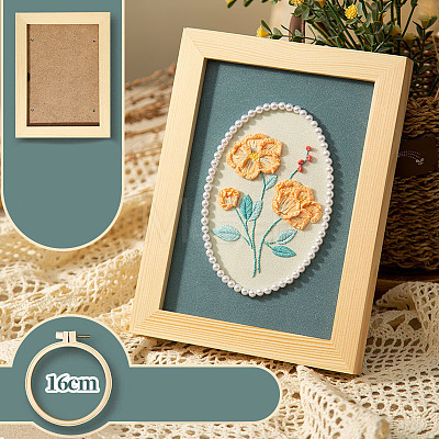 DIY Flower Pattern Photo Frame Stand Embroidery Kits PW-WG000E9-04-1