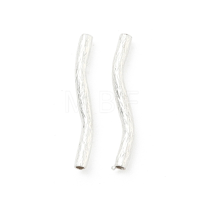 Brass Wavy Tube Beads KK-H532-36B-S-1