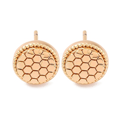 Brass Stud Earrings EJEW-D288-03G-1