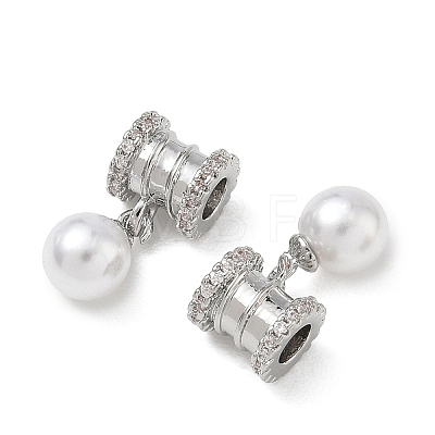 SHEGRACE Brass Micro Pave Cubic Zirconia Tube Beads XGRQ4G074-699P-1